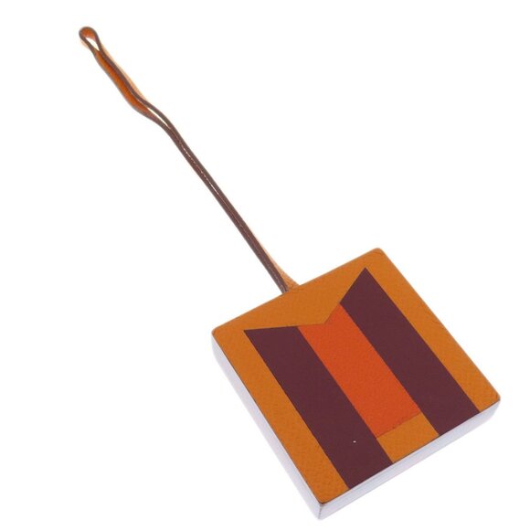 HERMES Orange Leather Bag Charm - Picture 2 of 10